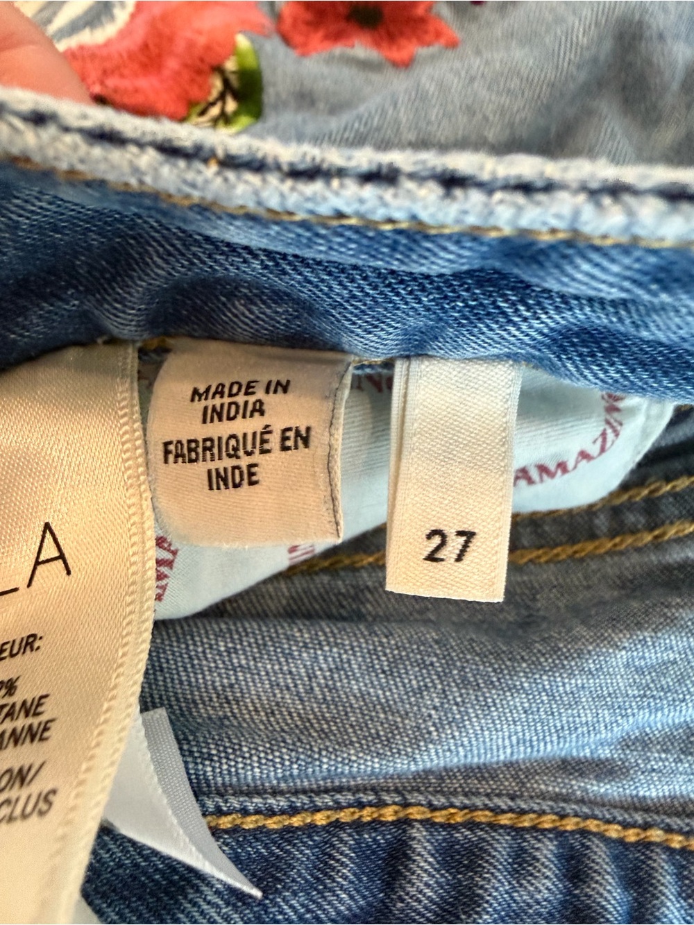Alice+Olivia Floral Embroidered Denim Blue Denim Shorts Size 27 - Picture 4 of 4